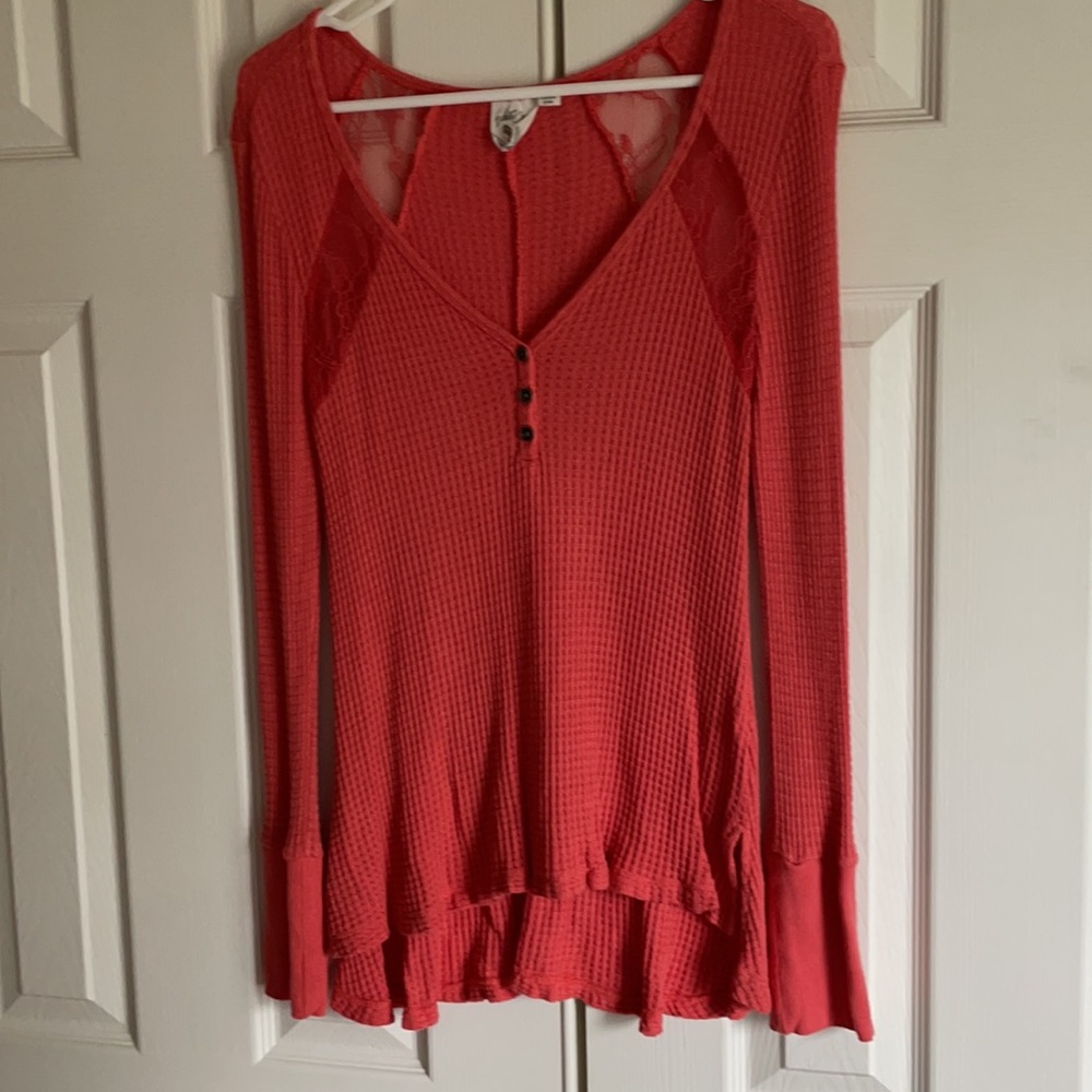 From the Buckle C henley with lace accent